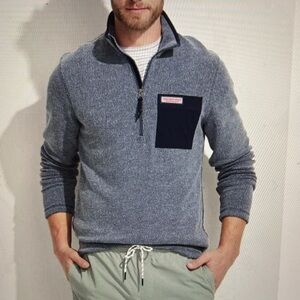 Vineyard Vines Sherpa 1/2 Zip Navy Pull-Over / Sweater Men’s Size Large